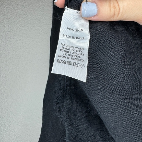 Arte Italica & Crown Linen Black Jessie Linen Lightweight Raw Hem Jacket - Picture 6 of 6